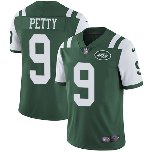 Nike Jets #9 Bryce Petty Green Team Color Men's Stitched NFL Vapor Untouchable Limited Jersey